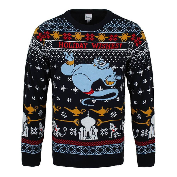 Aladdin Genie Christmas Wishes Unisex Christmas Jumper Medium Wish