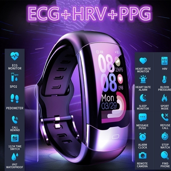 New Smart Bracelet Wristband ECG+HRV+PPG Realtime Dynamic Health Sleep