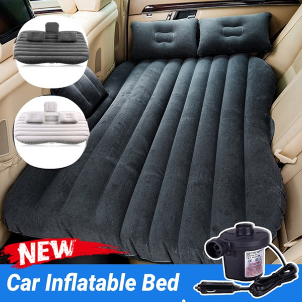 Inflatable Mattress Car Air Bed Travel Camping Backseat Cushion w/ Pillow Pump 