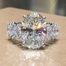 Sterling, DIAMOND, Princess, 925 silver rings
