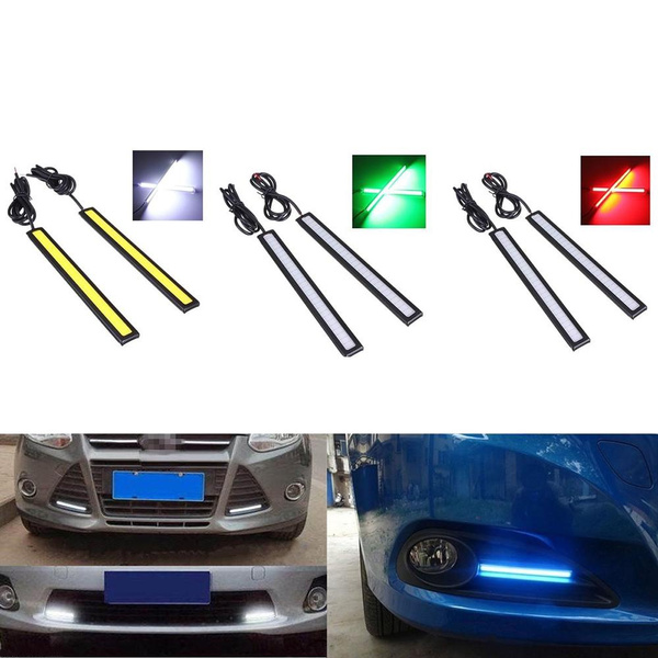 2PCS Universal 12V LED COB Auto Car Driving Daytime Running Light DRL ...