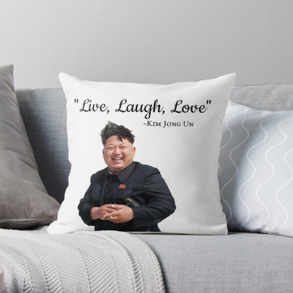 Kim Jong Un Live Laugh Love unw Soft Decorative Throw Pillow Cover for Home  45cmX45cm(18inchX18inch) Pillows NOT Included