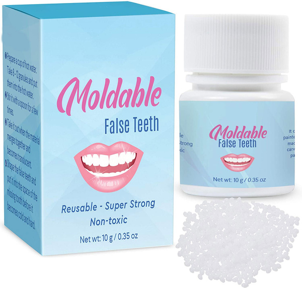 Cheer US 25g/Bag Teeth Repair, Temporary Teeth replacement kit, Moldable  False Teeth, Thermal Fitting Beads for Snap On Instant and Confident Smile  