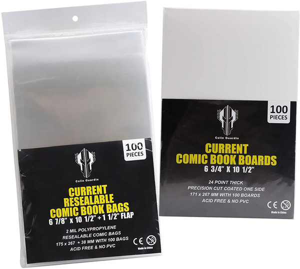 Comic Bag, Comic Backboard Current Comic Book Sleeves Acid Free