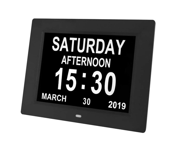 [Newest Version] Digital Calendar Day Clock with 8 Alarm Options, Extra ...