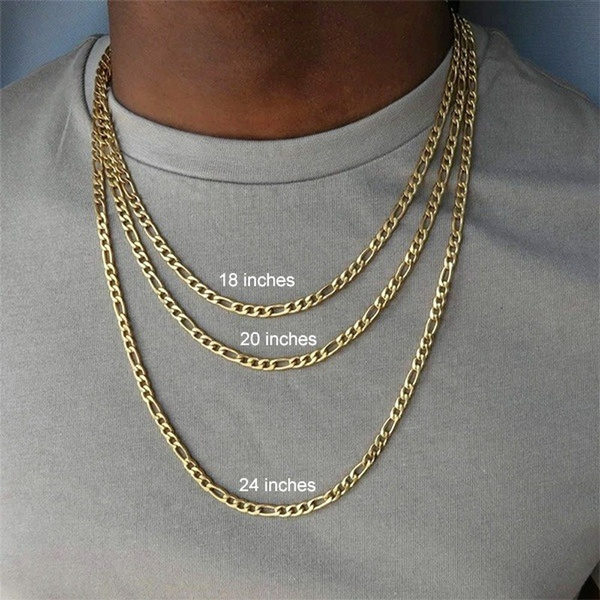 18K Gold Mens Chain Necklace 20
