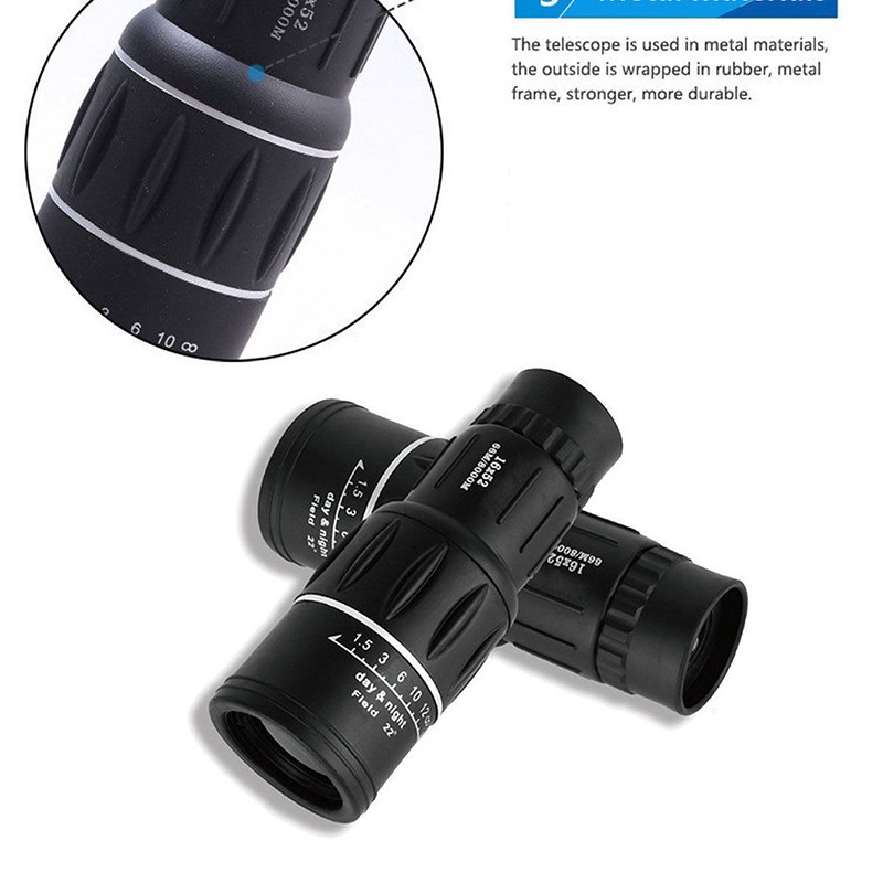 16X52 HD Protable Monoculars Telescope High Powered Waterproof Night Vision Hiking Travel Zoom Telescope