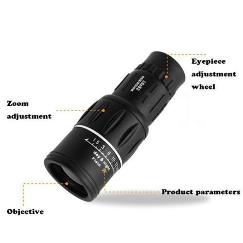 16X52 HD Protable Monoculars Telescope High Powered Waterproof Night Vision Hiking Travel Zoom Telescope
