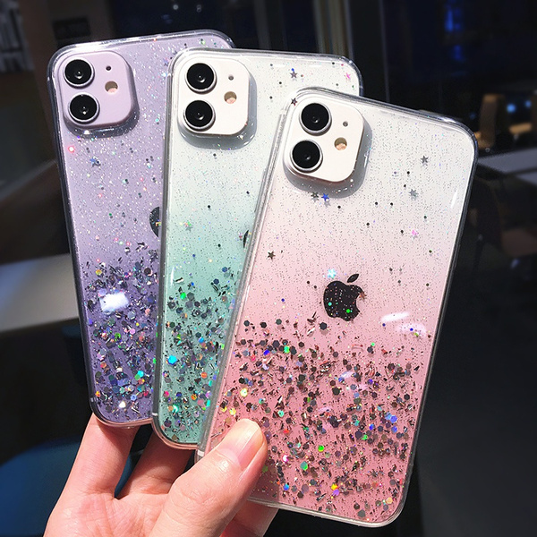 Luxury Glitter with Round Makeup Mirror Holder Phone Case for iPhone 13 11  12 PRO Max Xr Xs Max 7 8 Plus X Fundas Soft Bumperluxury Glitter with Wrist  - China Phone