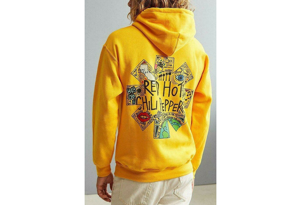 RED HOT CHILI PEPPERS DOODLE Pullover Hoodie Yellow NEW 100% Authentic RARE!!!