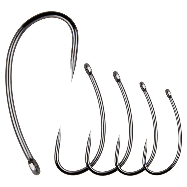 500 Pieces - Barbless Fishing Hook Circle Curve Shank Carp Hooks
