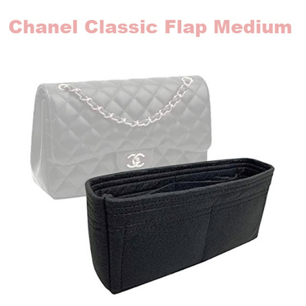 Fits Classic Flap Medium Bag Insert Organizer - 3 mm Premium Felt  (Handmade/20 Colors)