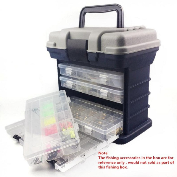 4 Layer Pp+Abs Sea Fishing Tackle Box With Plastic Handle Storage Lures  Tools Accessories For Outdoor