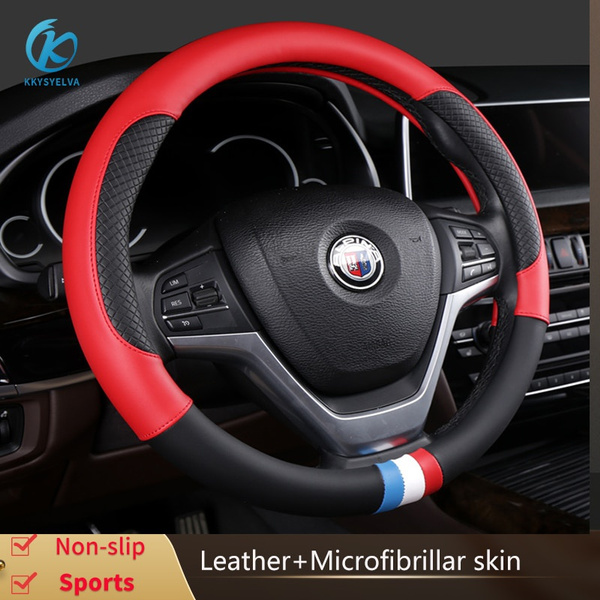 Car Accessories Interior Steering Wheel Cover Leather 37-38CM