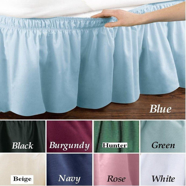 15 Colors Hotel Elastic Bed Skirt Solid, Teal Queen Size Bed Skirt
