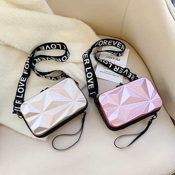 Mini Suitcase Shaped Crossbody Bag, Simple Square Shoulder Bag
