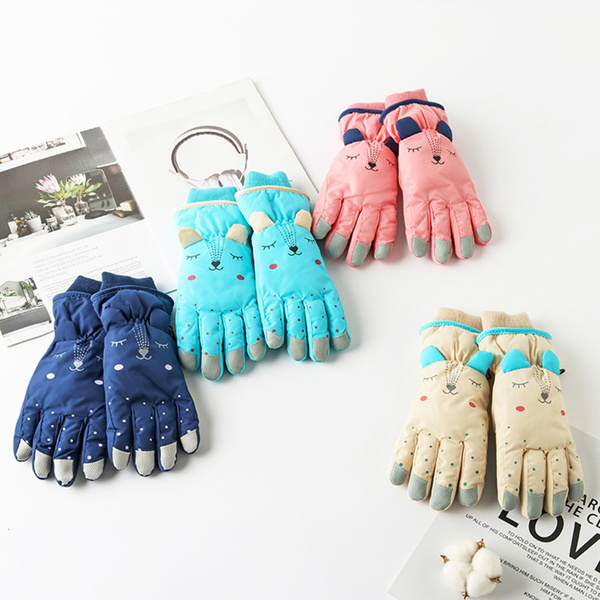 Kids waterproof snow on sale gloves