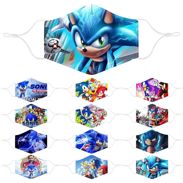 12 Styles Reusable Funny Cute Sonic The Hedgehog 3D Printed Kids ...