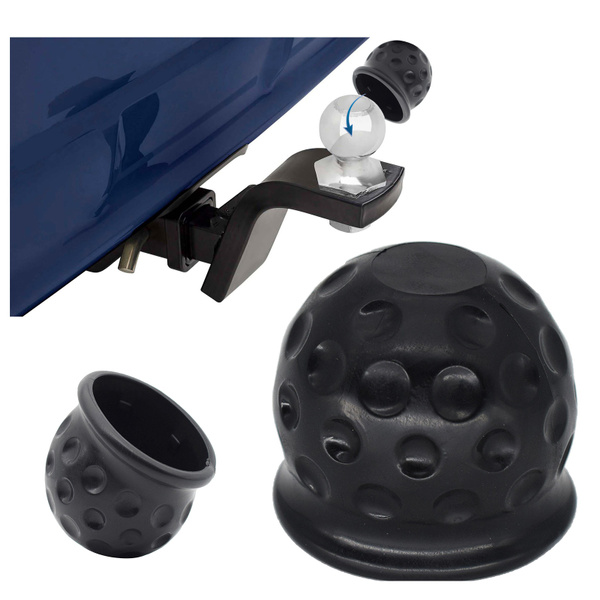 Tow Bar Ball Cover Cap Trailer Towing Hitch Universal Black 50Mm Rubber
