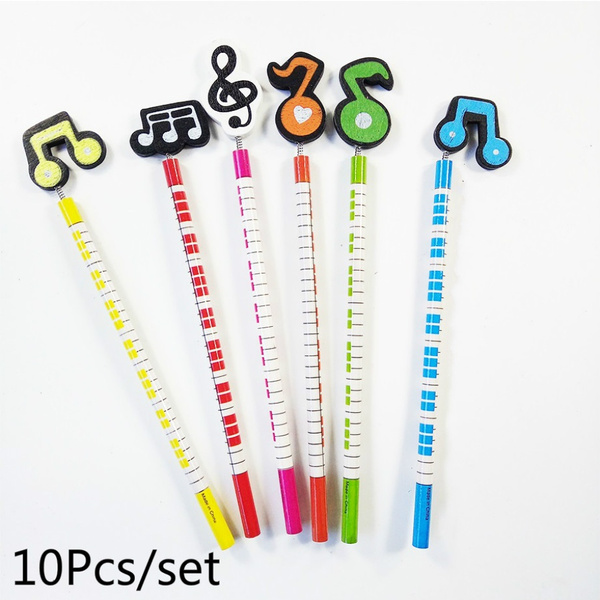 10Pcs/lot Creative Cute Pencil Musical Note HB Writing Wooden Pencil ...