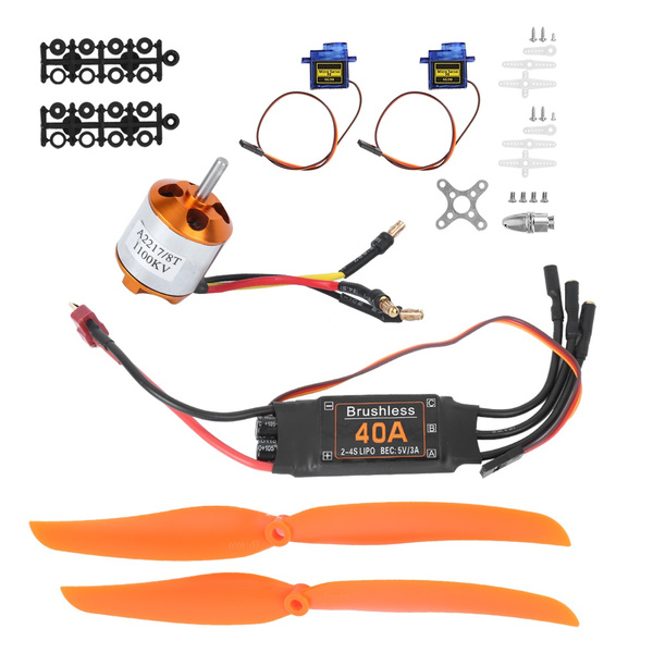 For RC Plane Parts 1100KV Brushless Motor+40A ESC+1060 Propeller Props