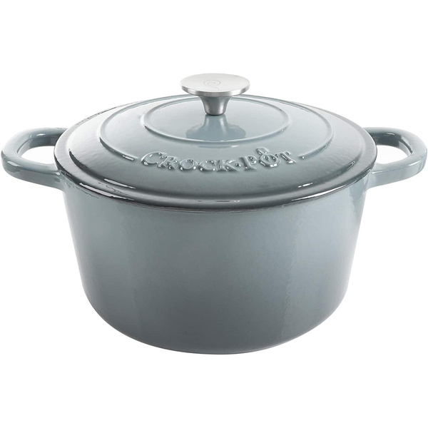 Crock-Pot 7 Quart Round Enamel Cast Iron Covered Dutch Oven Cooker