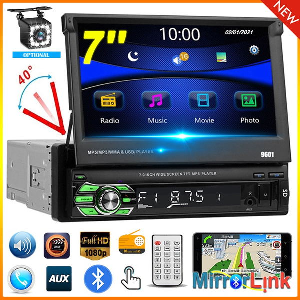 1 DIN Autoradio Car Radio Player 7' Retractable HD Touch Screen