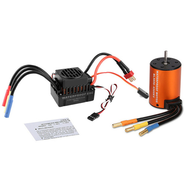 Drfeify 4300KV Moteur 60A ESC S3650 4300KV Brushless Motor 60A