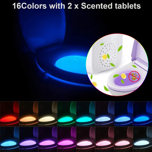 Upgrade Toilet Bowl Night Light, 16Color &UV Light Toilet LED Night