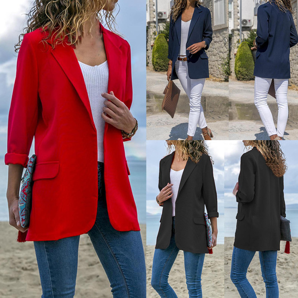 Chaqueta De Mezclilla De Moda De Color Sólido Para Mujer Chaqueta De Mezclilla De Moda De Color Sólido Para Mujer