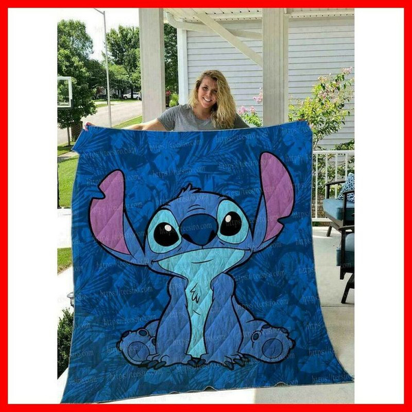 Stitch Ohana Cartoon Quilt Blanket Fan Gift Idea