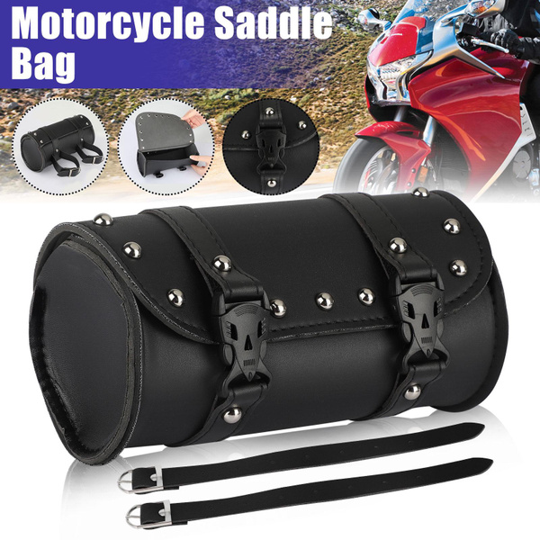 Universal PU Leather Motorcycle Fork Bag Saddlebags Handlebar Bag