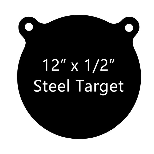 One AR500 Steel Target Half Gong 1/2" x 6" Painted Black Shooting Practice Range 
