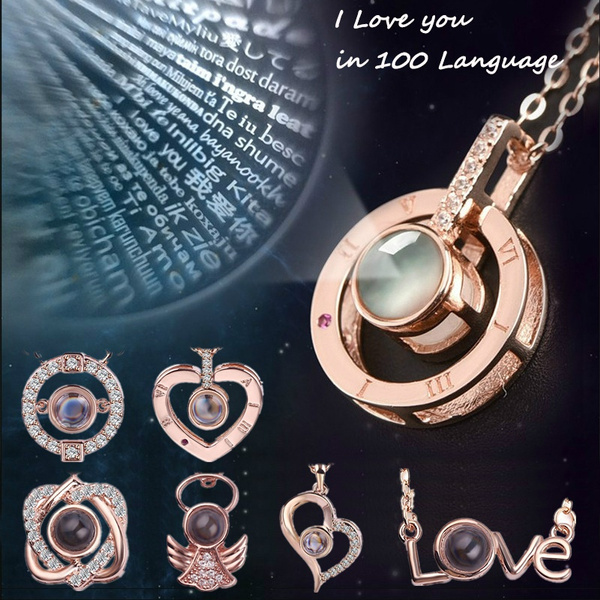 Buy VIVANILLA Unique 100 Languages I Love You Projection Double Circle Pendant  Necklace for Women and Girls Meaningful Gift for Loved Ones (Gold) at  Amazon.in