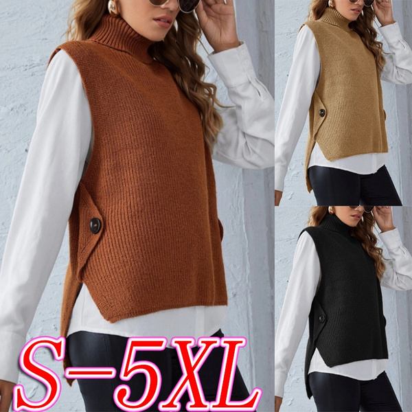 button side sweater vest