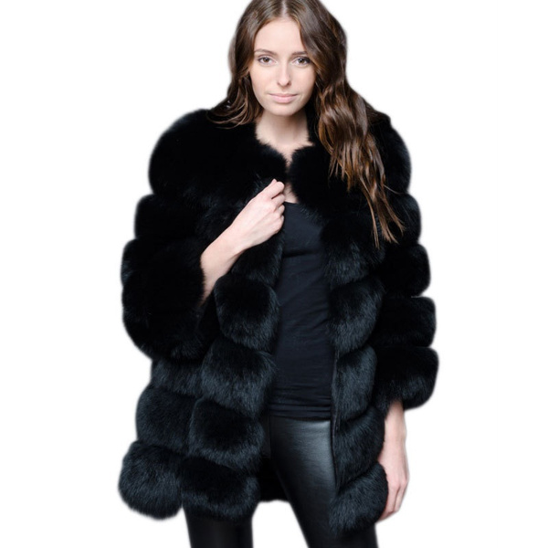 Womens Winter Luxury Warm Faux Mink Fur Long Coat Oversized Thick Jacket Parkas