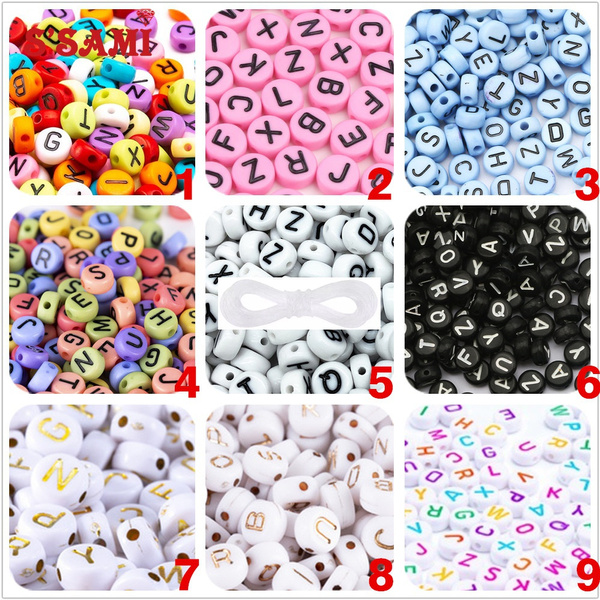 50/100pcs All Kind of Letter Beads, Assorted Letter Beads, Glow In The Dark  Letter Beads, Metallic Color Alphabet Letter Beads, A-Z DIY Loose Spacer  Beads for DIY Beading Jewelry Making