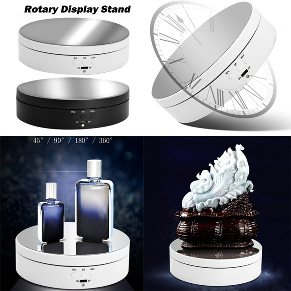 3 Speeds Electric Rotating Display Stand Mirror Turntable Jewelry Holder  Battery