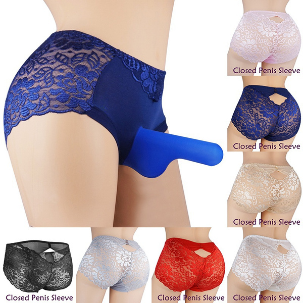 Men's Lingerie Full Lace Strap See-through Thong G-string Fashion Sexy  Breathable Panties Underwear