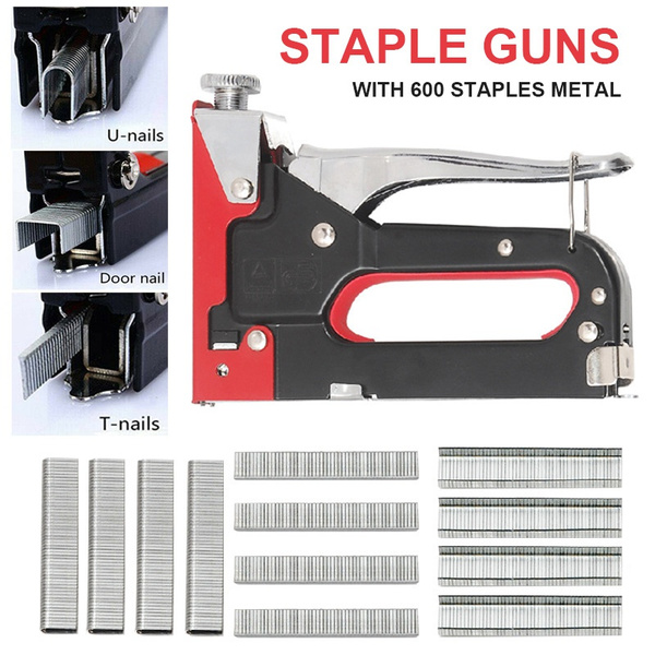 1 pcs Heavy Duty Tacker Staple Tool 8/10/12mm Upholstery Stapler W/ 600  Staples Metal