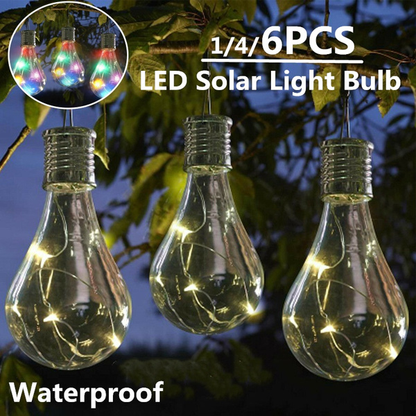 LED Solor Bulb Light String Outdoor Waterproof Garden Hanging Decor Rotatable 