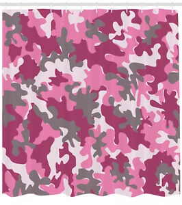 Pink Shower Curtain Cute Feminine Camo