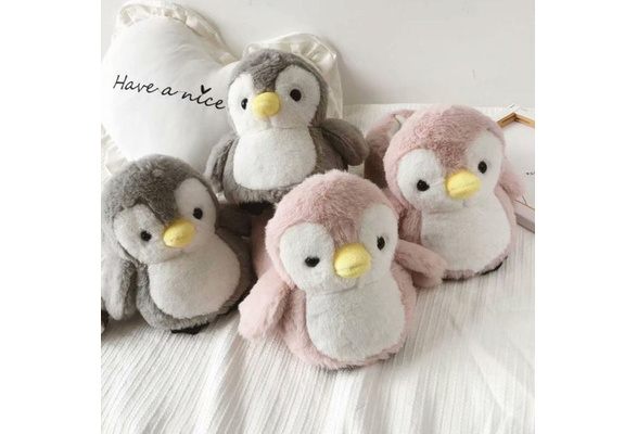 Womens Cute Cartoon Stuffed Penguin Animal House Slippers Novelty