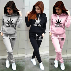 fashion women, hooded, jogging suit, hoody tracksuit