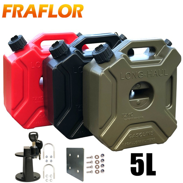 5L 5 Liters Jerrican Jerry Can Black Fuel Tank Can Car Motorcycle Spare  Petrol Oil Tank Backup Jerrycan Fuel-jugs Canister With Lock & Key