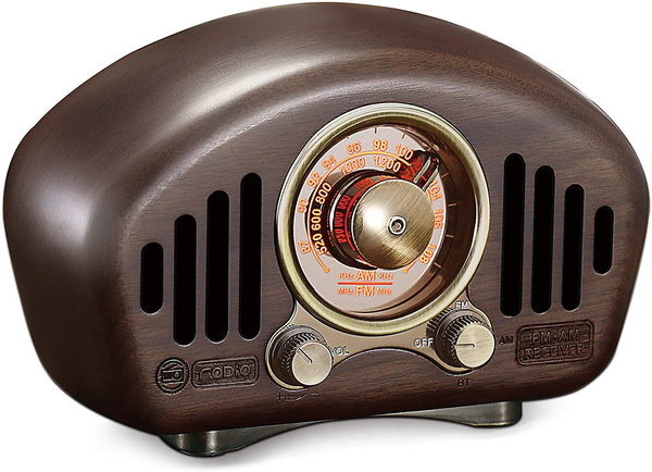 Vintage Radio Retro Bluetooth Speaker- Greadio Walnut Wooden FM Radio with  Old Fashioned Classic Style, Strong Bass Enhancement, Loud Volume, Bluetooth  5.0 Wire…