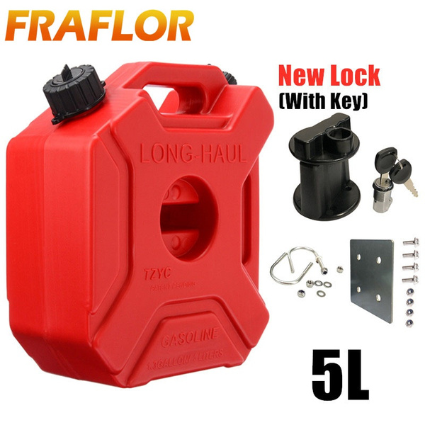 Lockable 5L Fuel Tanks Plastic Petrol Cans Car Mount