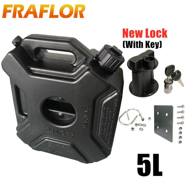 5L Fuel Tank JerryCan Gasoline Tank Petrol Cans With Bracket Lock For Offroad SU - Foto 8