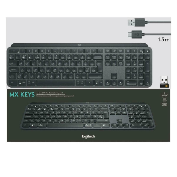 Logitech MX Keys Advanced Wireless Illuminated Keyboard Grade A With Retail Packaging Wish