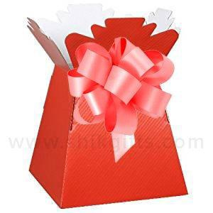 Shik Gifts Black Living Vase Flower Box Flower Bouquet Transporter Sweet Tree Box and Red Pull Bow 
